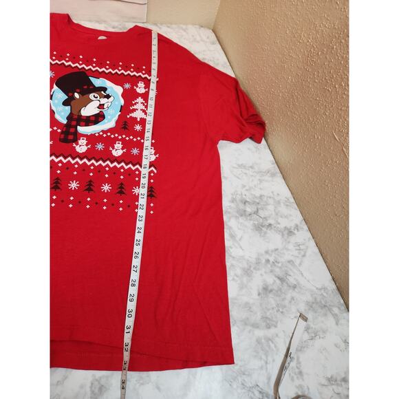Buc-ee's Unisex "Worth Melting For" Winter Red T-Shirt Short Sleeve Crewneck 2XL - Picture 5 of 5